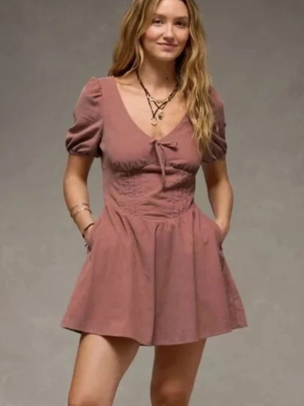 american eagle corset mini dress with bow